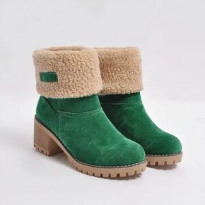 Debbs Green Shearling Boots